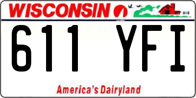 WI license plate 611YFI