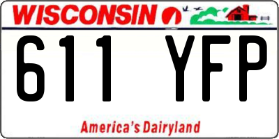 WI license plate 611YFP