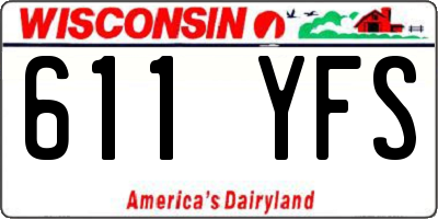 WI license plate 611YFS