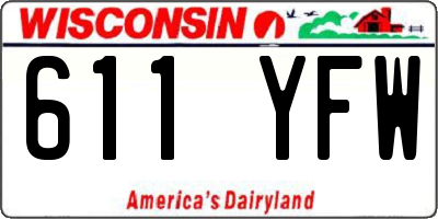 WI license plate 611YFW