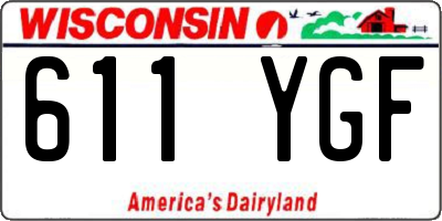 WI license plate 611YGF