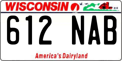WI license plate 612NAB