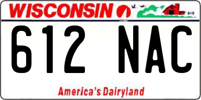 WI license plate 612NAC