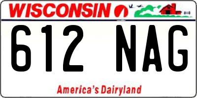 WI license plate 612NAG