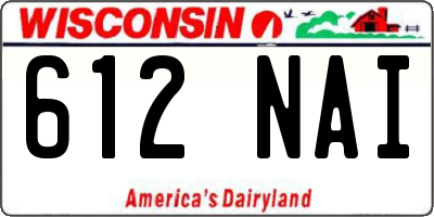 WI license plate 612NAI