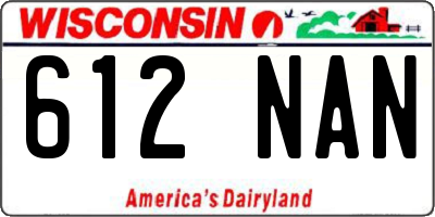 WI license plate 612NAN