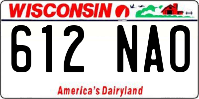 WI license plate 612NAO