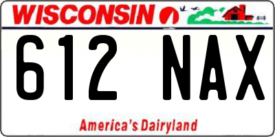 WI license plate 612NAX