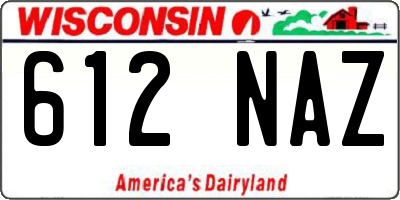 WI license plate 612NAZ