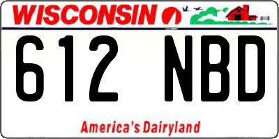 WI license plate 612NBD