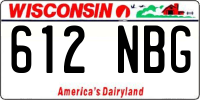 WI license plate 612NBG