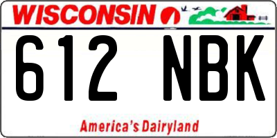 WI license plate 612NBK