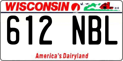 WI license plate 612NBL