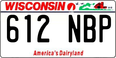WI license plate 612NBP