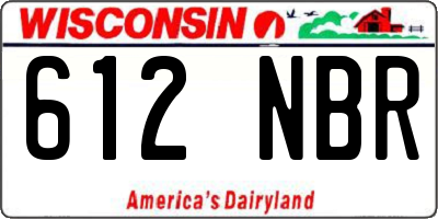 WI license plate 612NBR