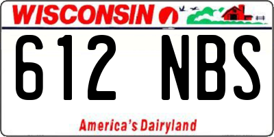 WI license plate 612NBS