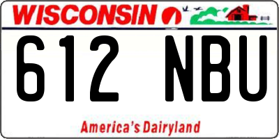 WI license plate 612NBU