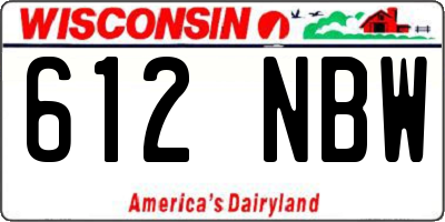 WI license plate 612NBW