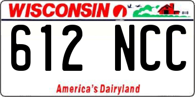 WI license plate 612NCC