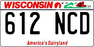 WI license plate 612NCD