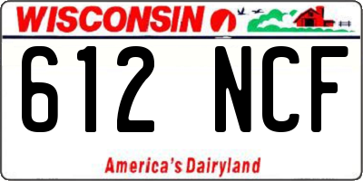 WI license plate 612NCF