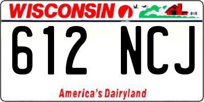 WI license plate 612NCJ