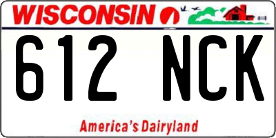 WI license plate 612NCK