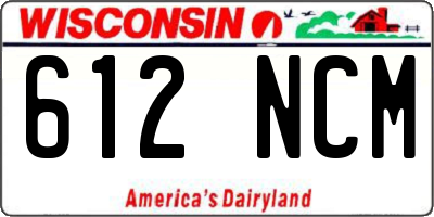 WI license plate 612NCM
