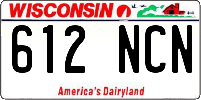 WI license plate 612NCN