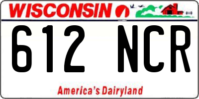 WI license plate 612NCR