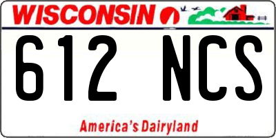 WI license plate 612NCS