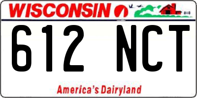 WI license plate 612NCT