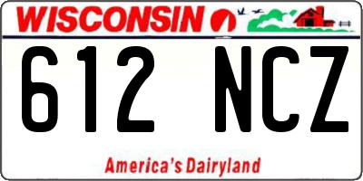 WI license plate 612NCZ
