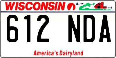WI license plate 612NDA