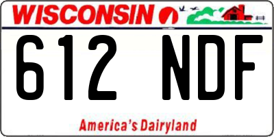 WI license plate 612NDF