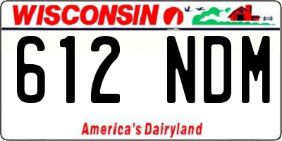 WI license plate 612NDM