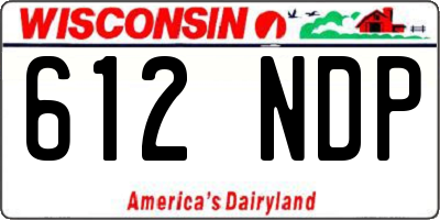 WI license plate 612NDP