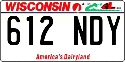 WI license plate 612NDY