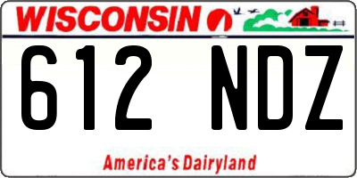 WI license plate 612NDZ