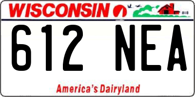 WI license plate 612NEA