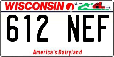 WI license plate 612NEF