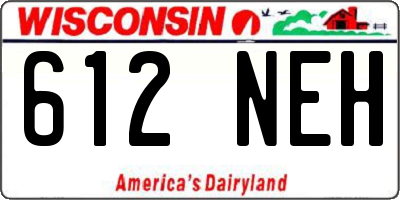 WI license plate 612NEH