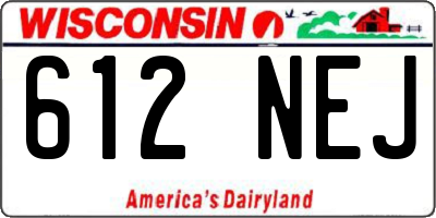 WI license plate 612NEJ