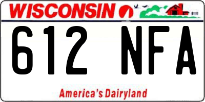 WI license plate 612NFA
