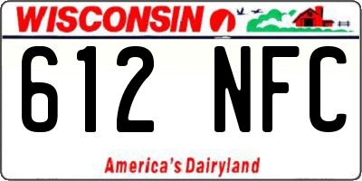 WI license plate 612NFC