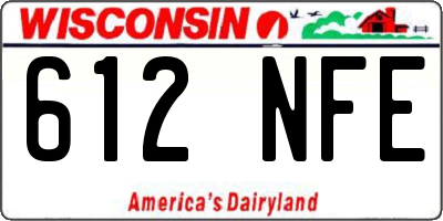 WI license plate 612NFE