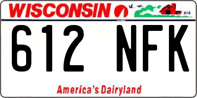 WI license plate 612NFK