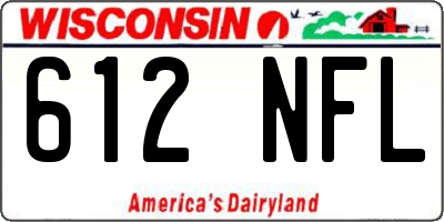 WI license plate 612NFL