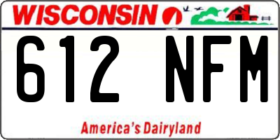 WI license plate 612NFM