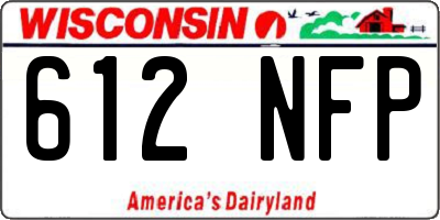 WI license plate 612NFP